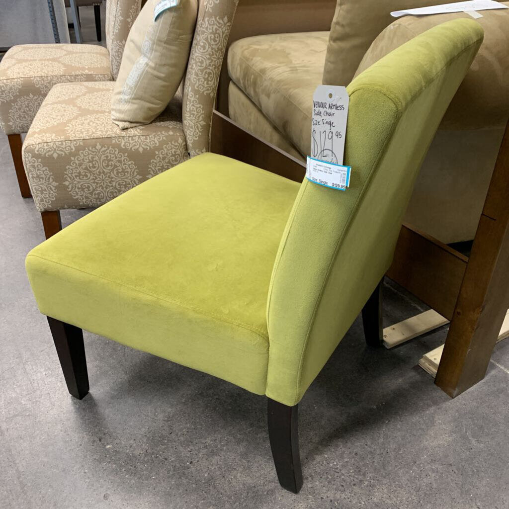 Velour Armless Side Chair