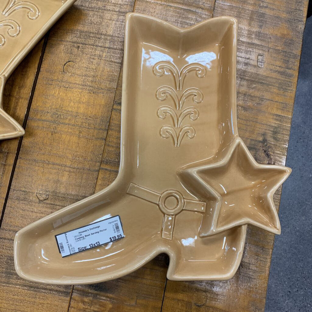 Cowboy Boot Serving Platter