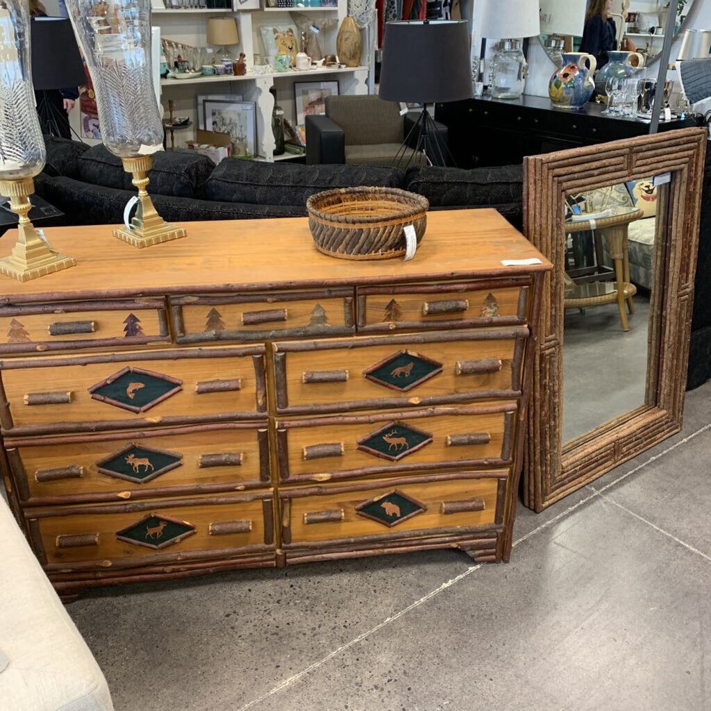 Rustic Cabin Look Dresser w/Mirror