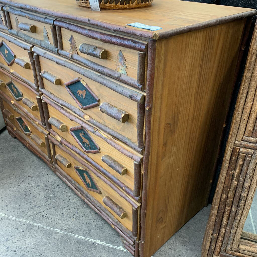 Rustic Cabin Look Dresser w/Mirror