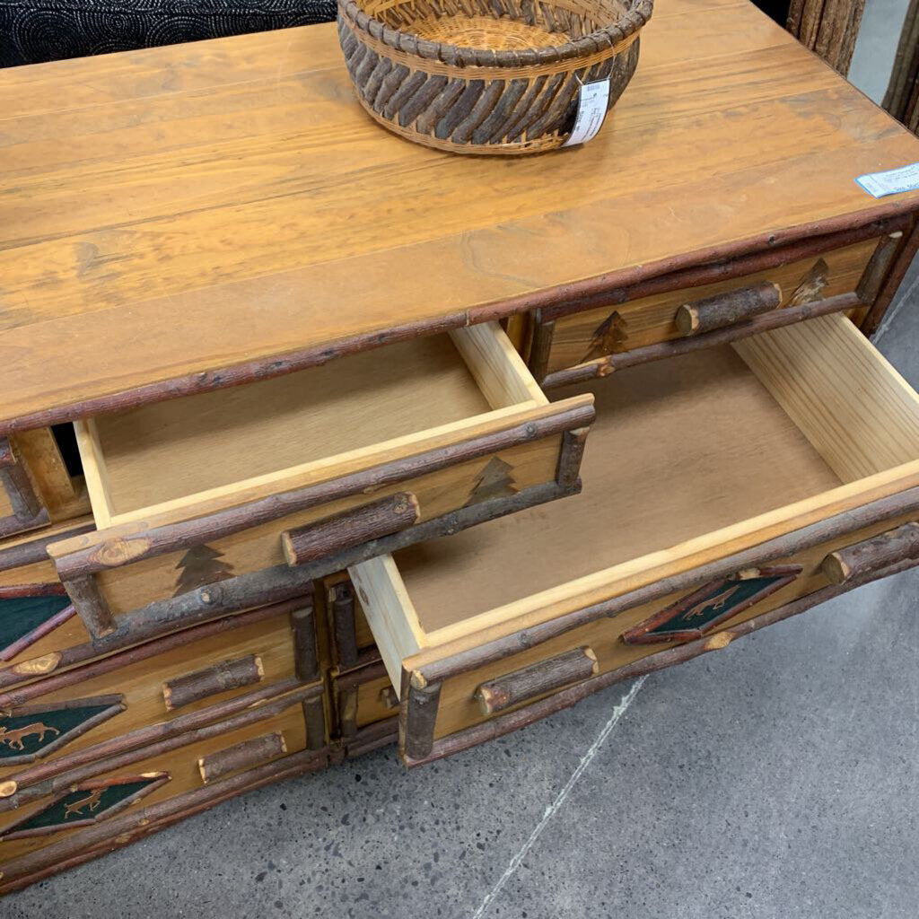 Rustic Cabin Look Dresser w/Mirror