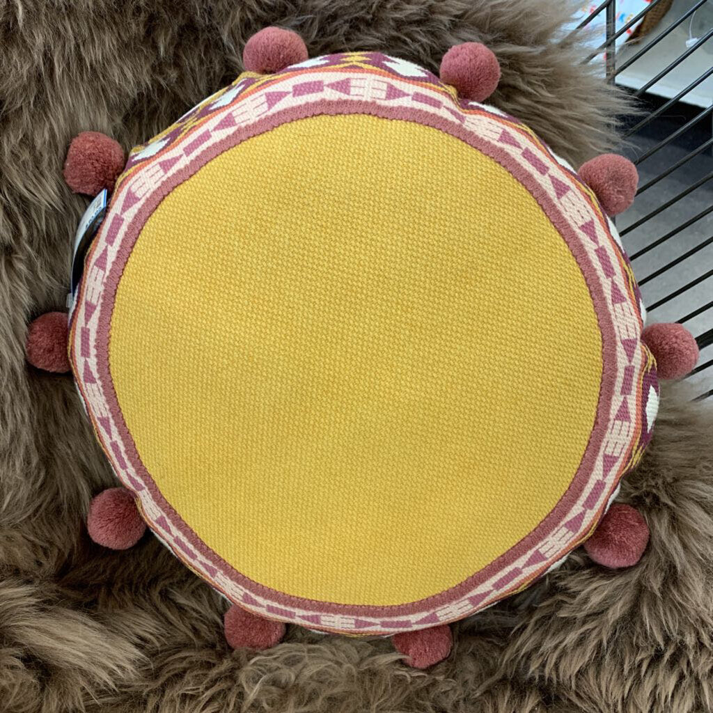 Boho Pillow with Pom Poms