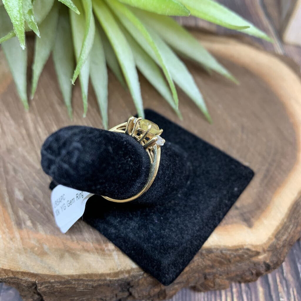 10k YG Gem Ring