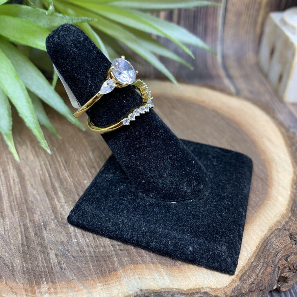 Sterling Silver and Cz Stacking Rings