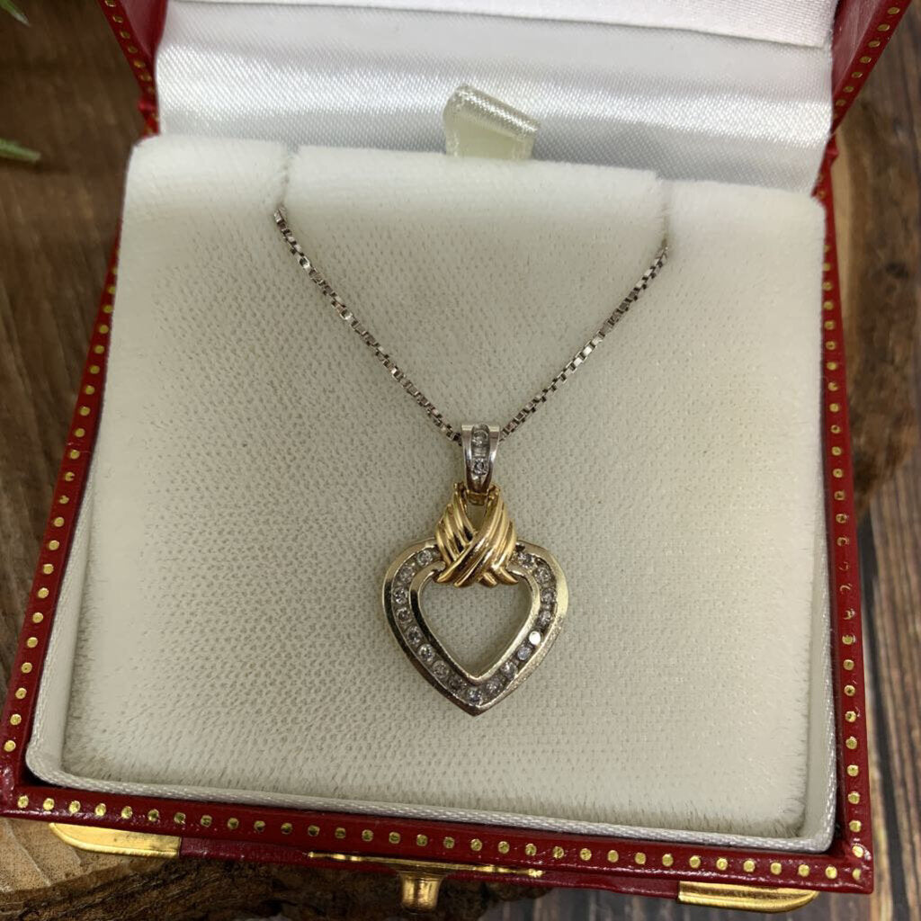 14k Diamond Heart Necklace
