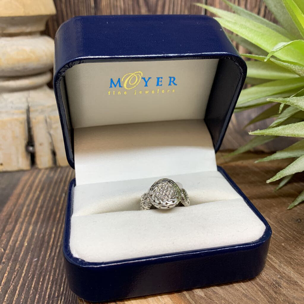 John Hardy Sterling & Diamond Ring