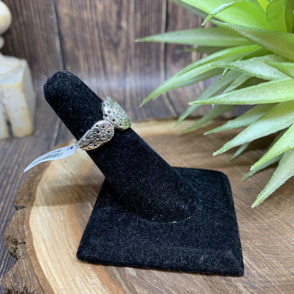 John Hardy Sterling & Diamond Ring
