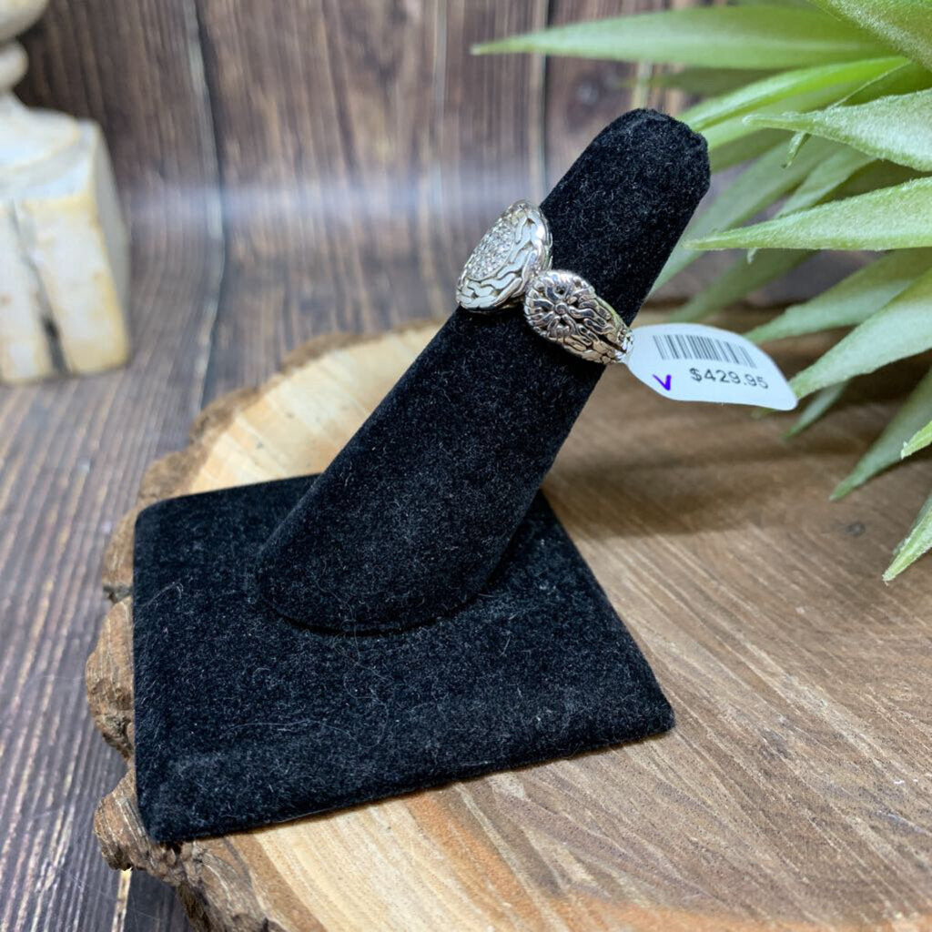 John Hardy Sterling & Diamond Ring