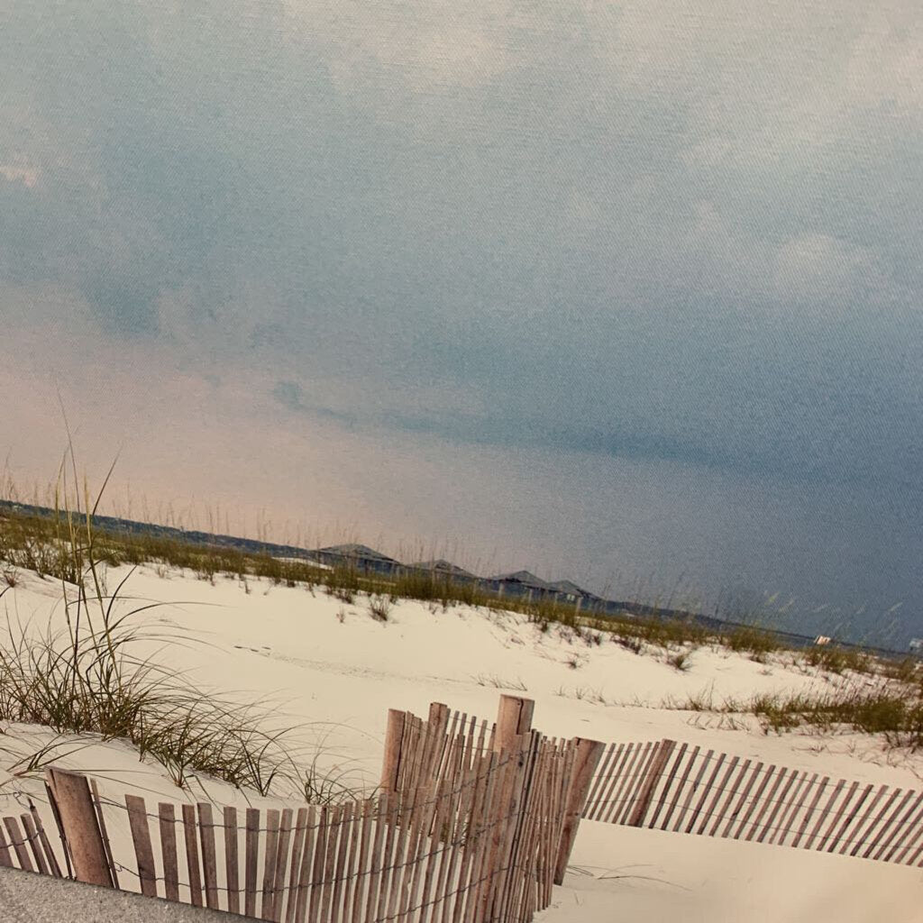 Sandy Beach Scene on Canvas