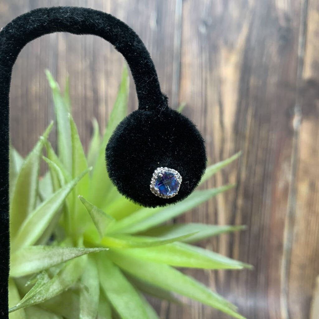 10k Gem and Diamond Stud Earrings