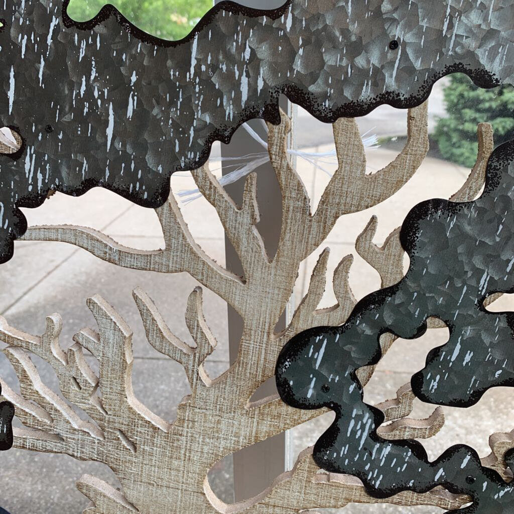 Metal & Wood Tree Wallhanging