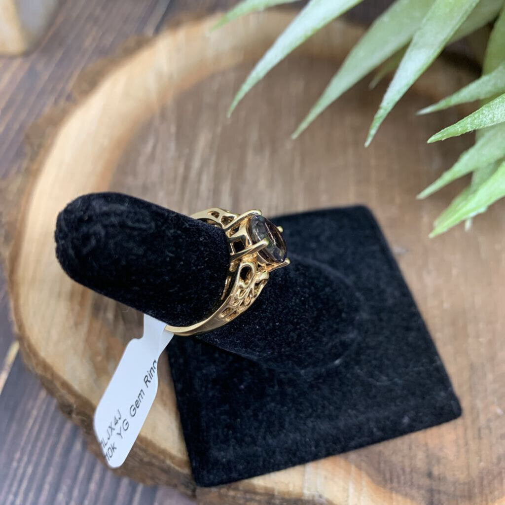 10k YG Gem Ring