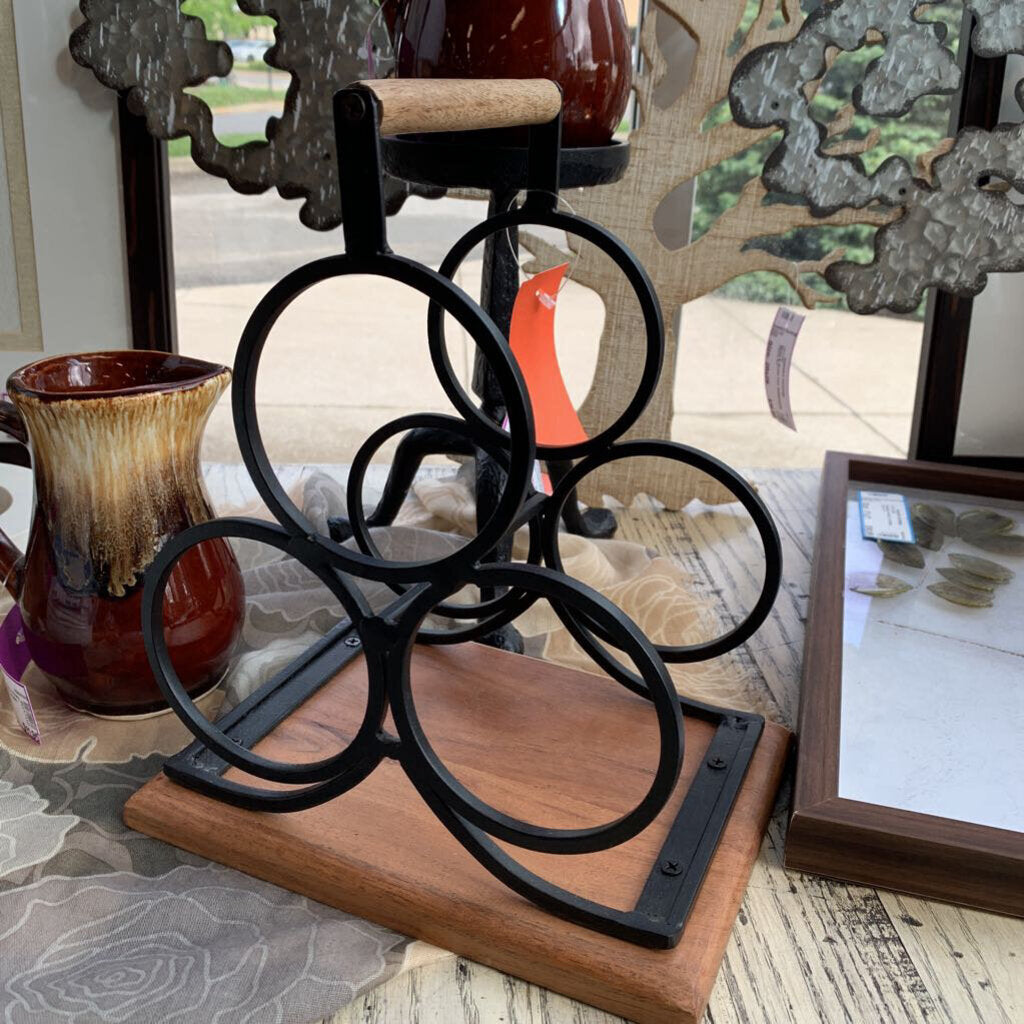 Metal & Wood Wine Caddy