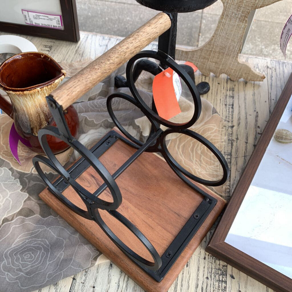 Metal & Wood Wine Caddy