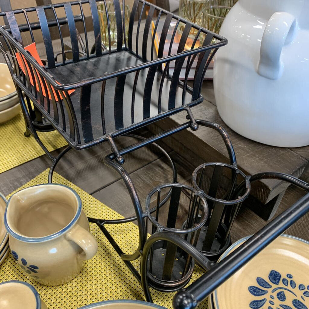 Metal Picnic Utensil Caddy Set