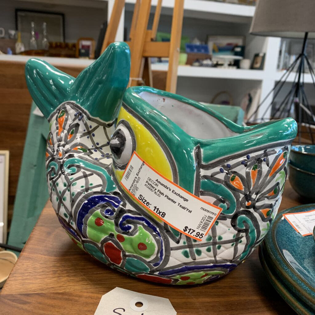 Pottery Fish Planter