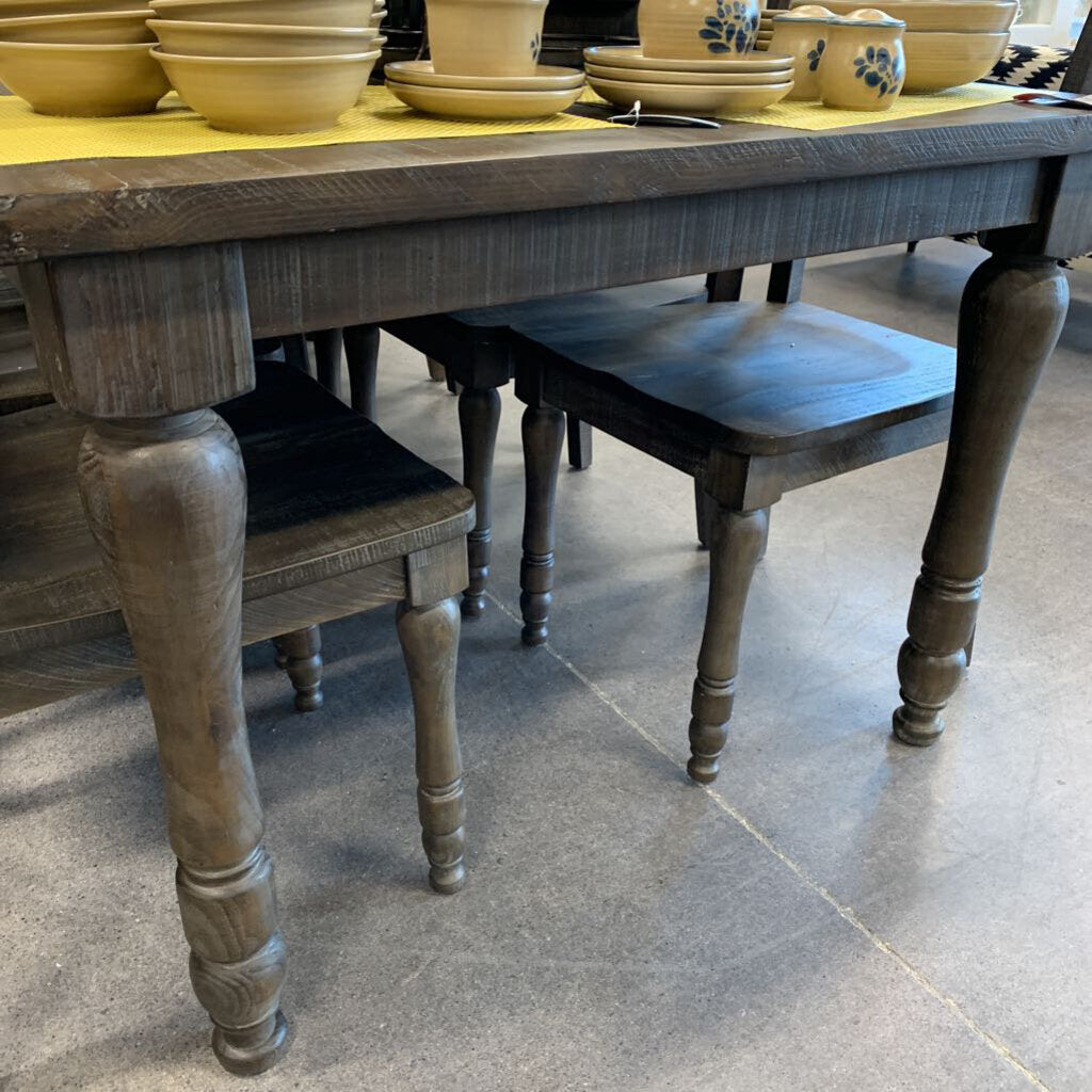 Plank Wood Table w/8 Chairs AS IS