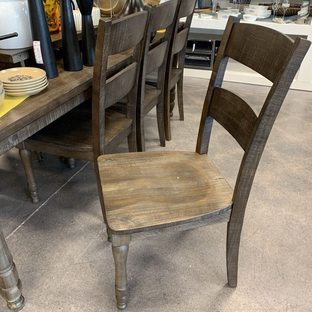 Plank Wood Table w/8 Chairs AS IS