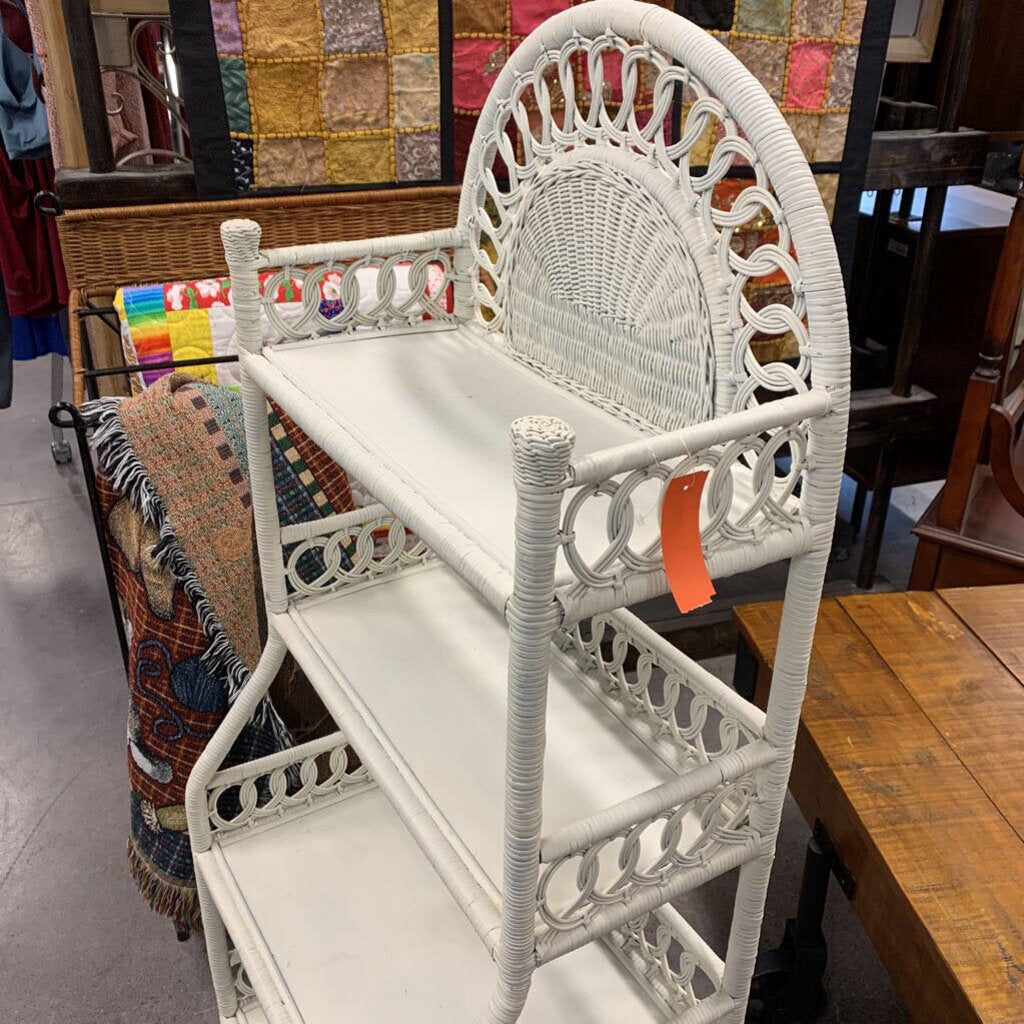 Arched Wicker Shelving Unit