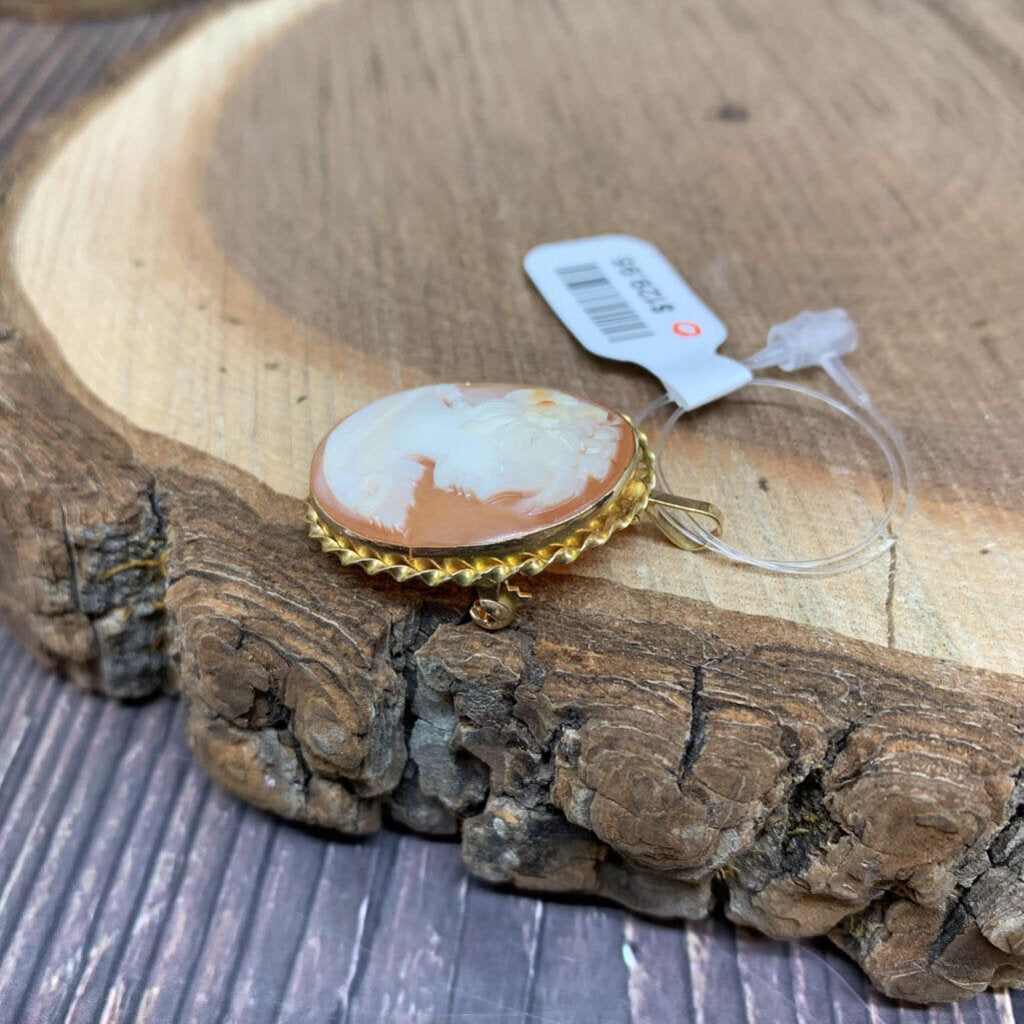 14k YG Cameo Brooch