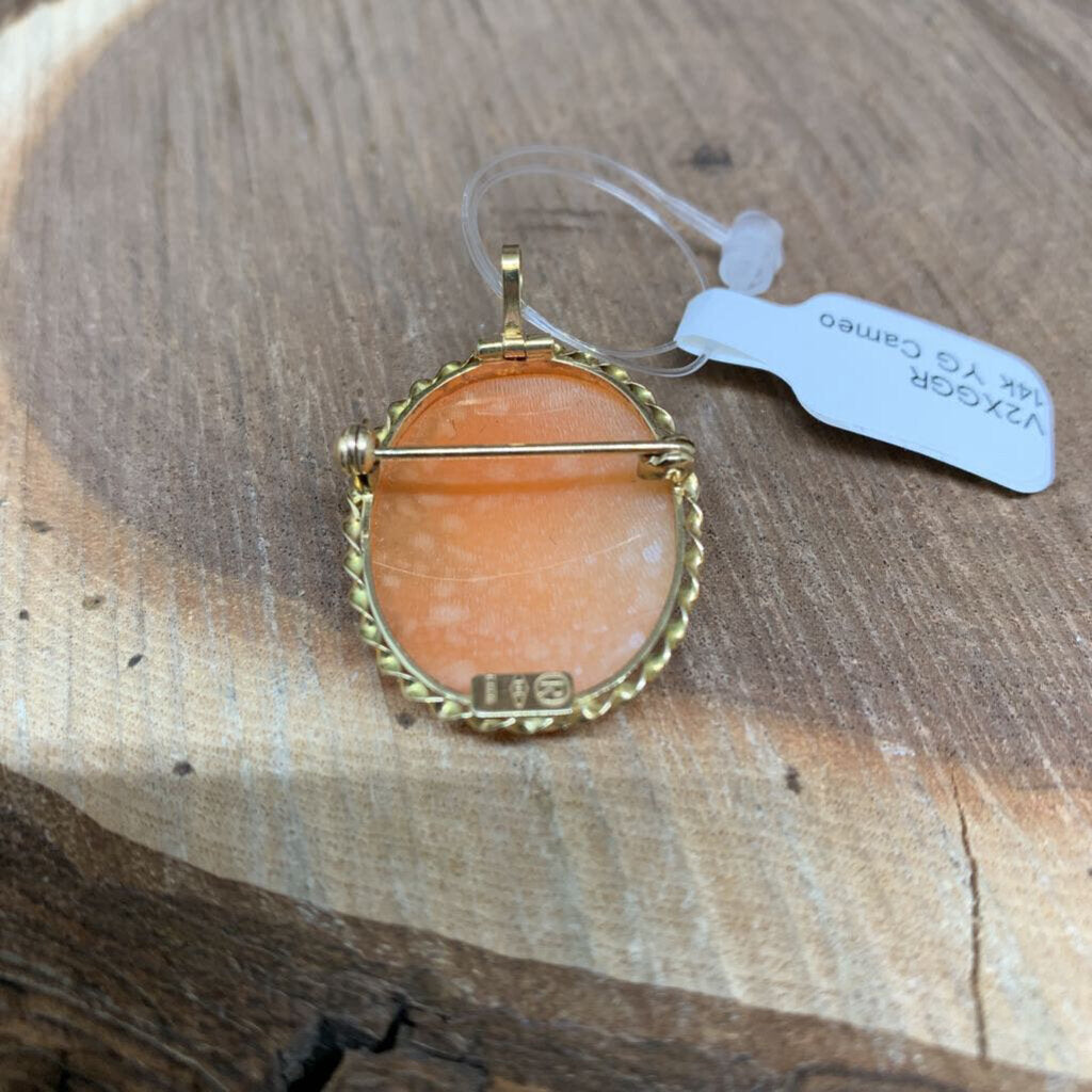 14k YG Cameo Brooch