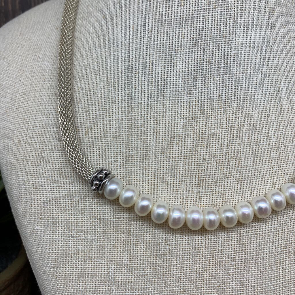 Honora Sterling and Pearl Necklace