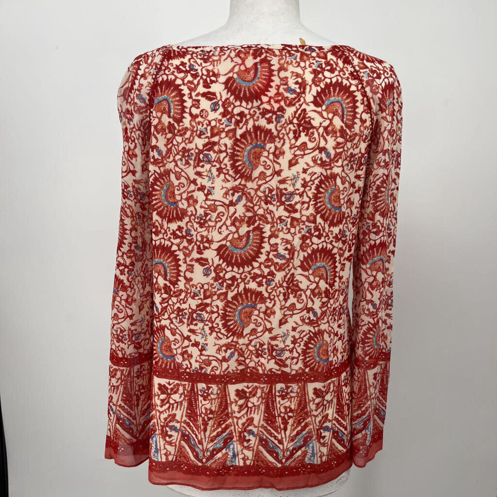 Tory Burch L/s Silk Print Shirt