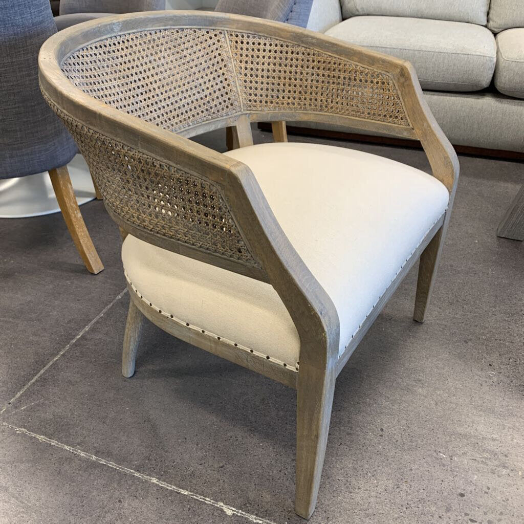 Cane Back Barrel Chair
