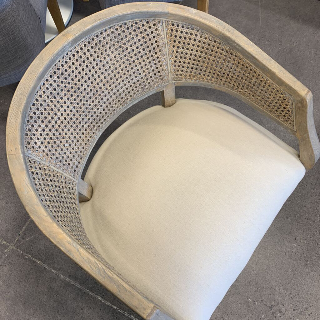 Cane Back Barrel Chair