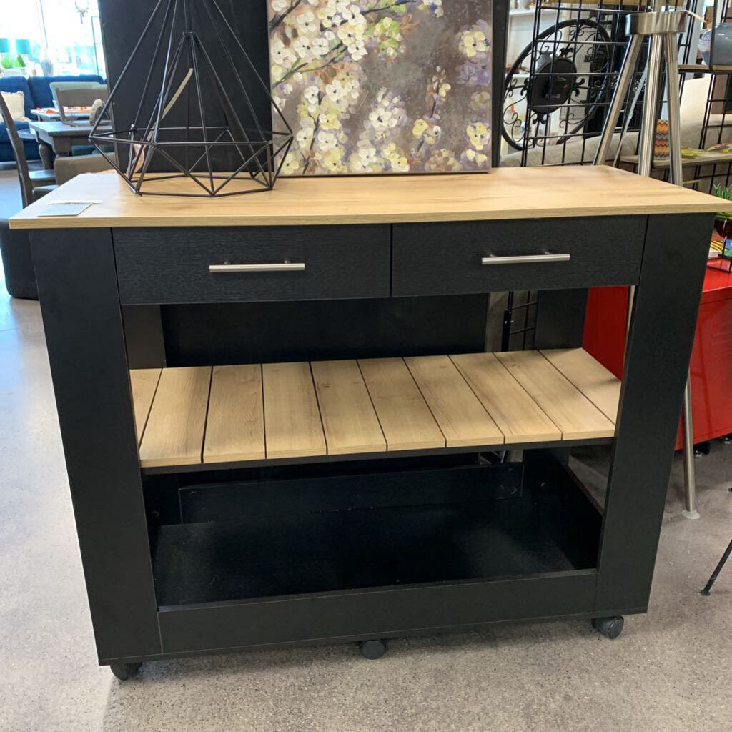Rolling Island Cart w Drawers AS IS