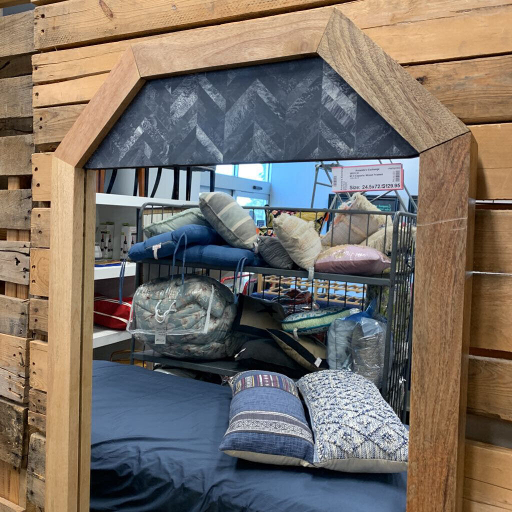 M H Exports Wood Framed Mirror