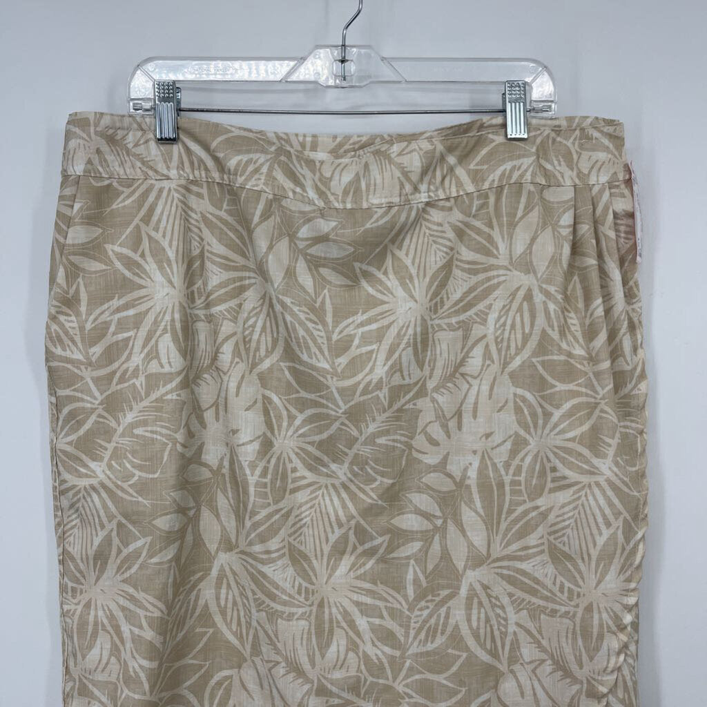 Rip Skirt Leaf print Swim Cover