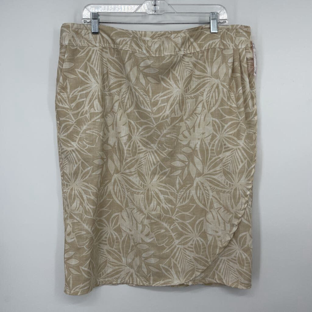Rip Skirt Leaf print Swim Cover