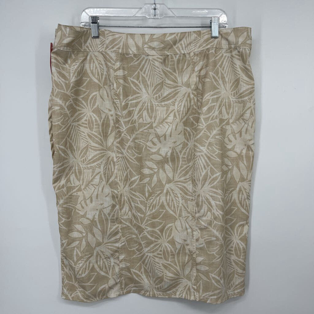 Rip Skirt Leaf print Swim Cover