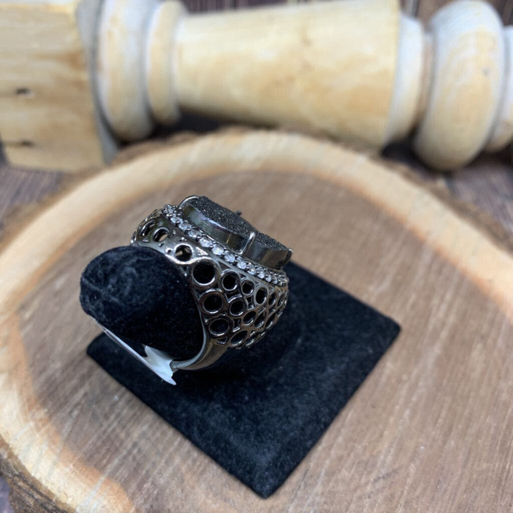 Sterling Druzy Statement Ring