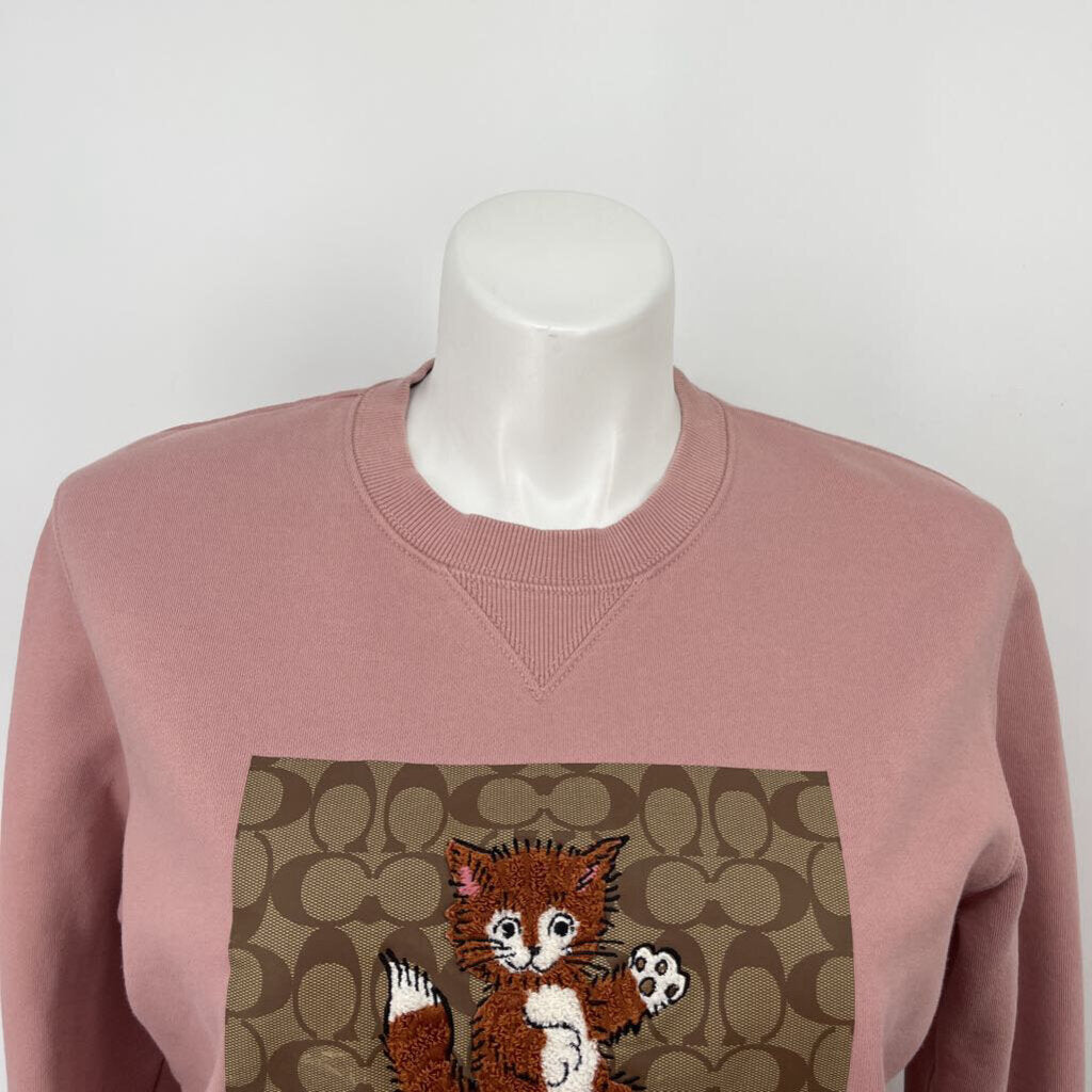 Coach Signature Kitten Crew Sweatshirt