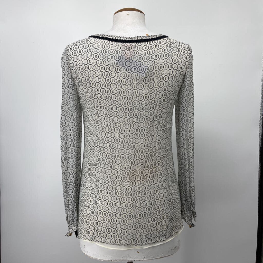 Tory Burch Silk Textured Floral Shirt