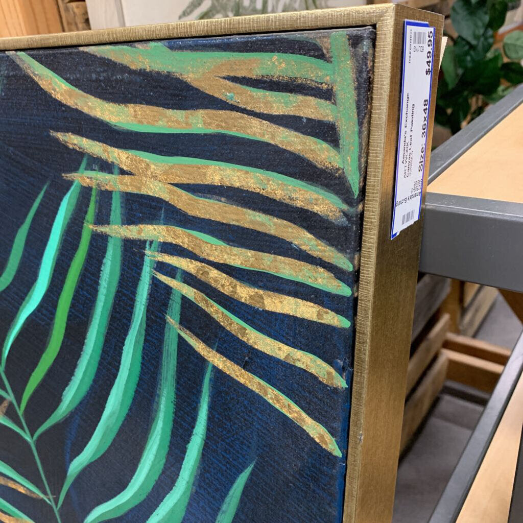 Canvas Leaf Painting