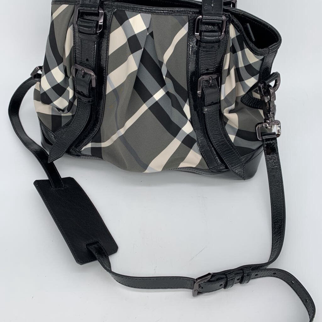 Burberry Plaid & Patent Handbag