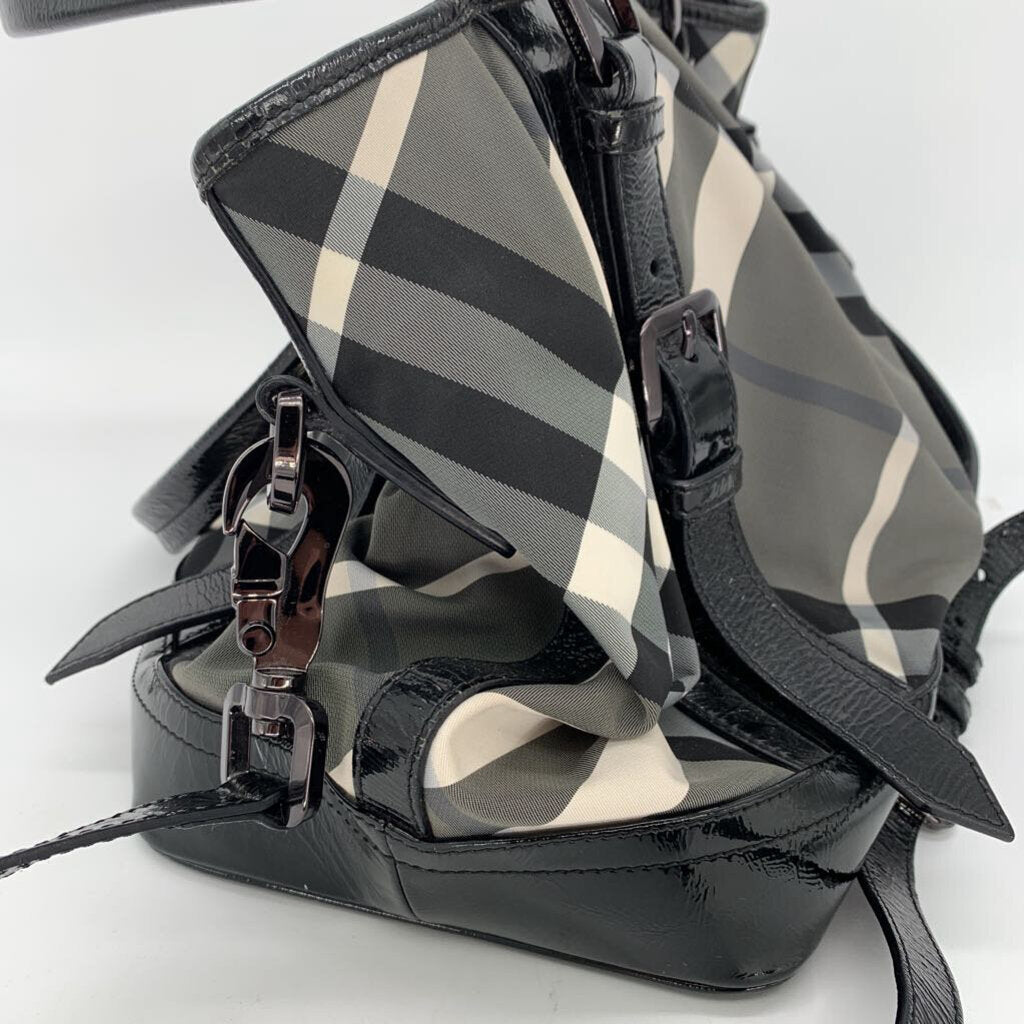 Burberry Plaid & Patent Handbag