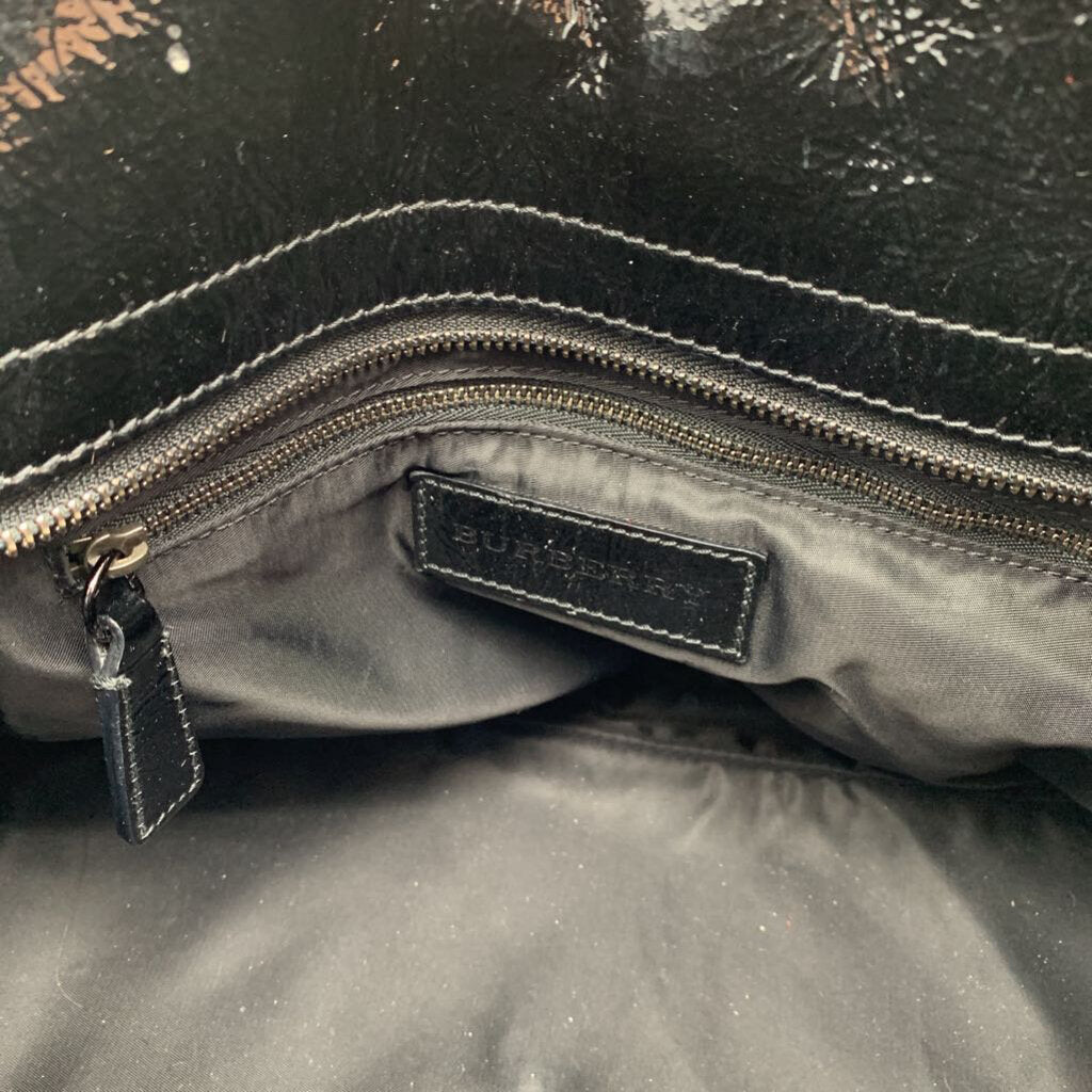 Burberry Plaid & Patent Handbag