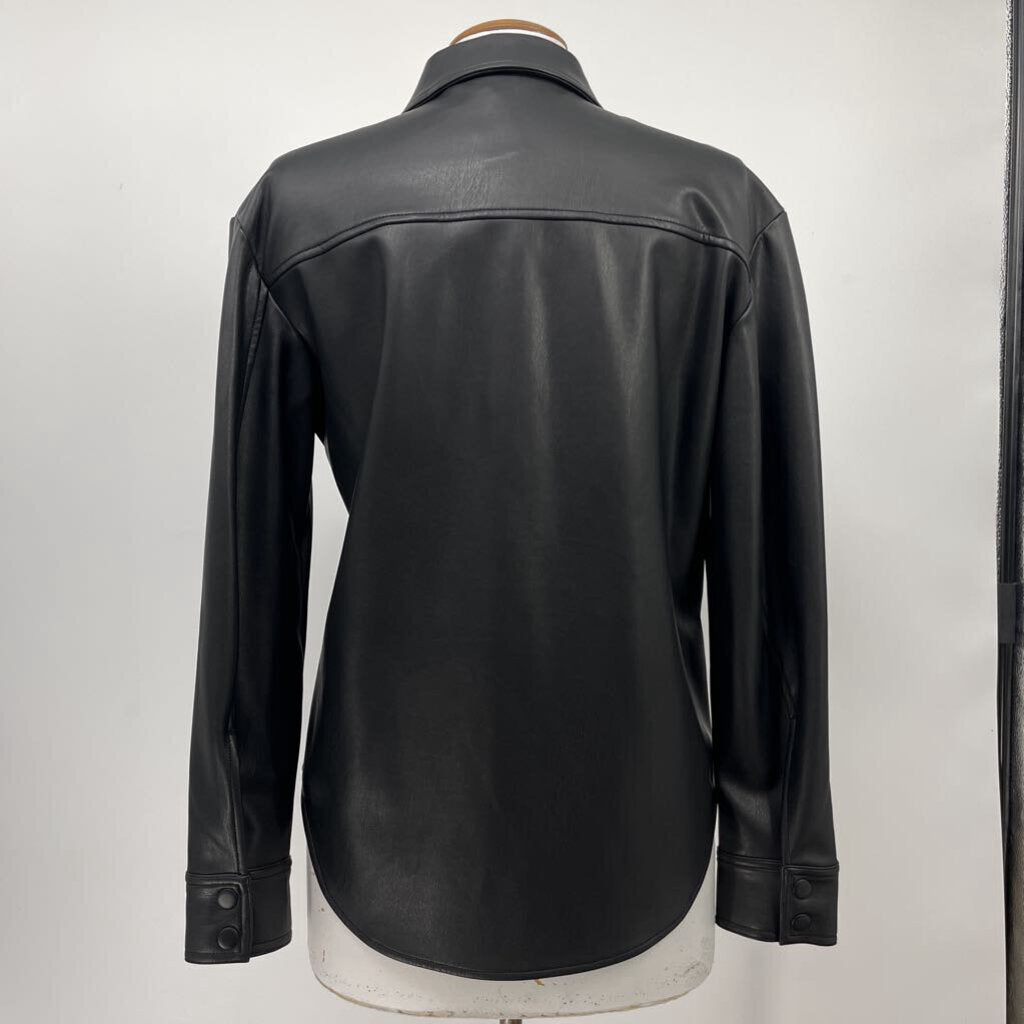 Treasure & Bond L/s Faux Leather Shirt