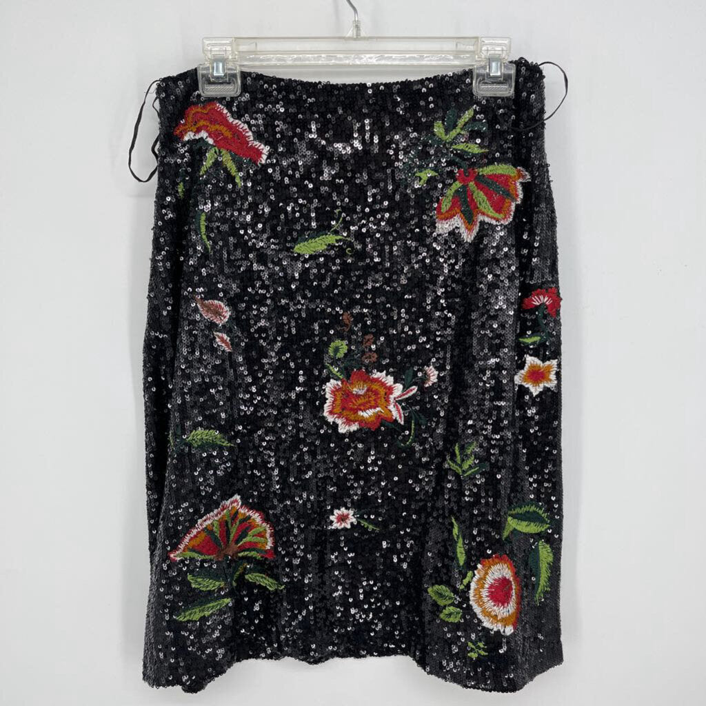 Maeve Sequened Floral Skirt