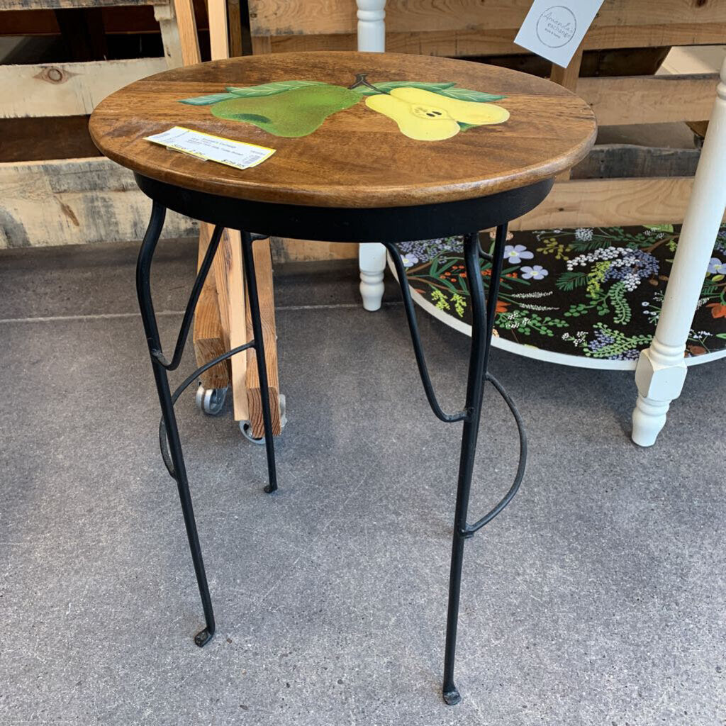 Wooden Pear Side Table