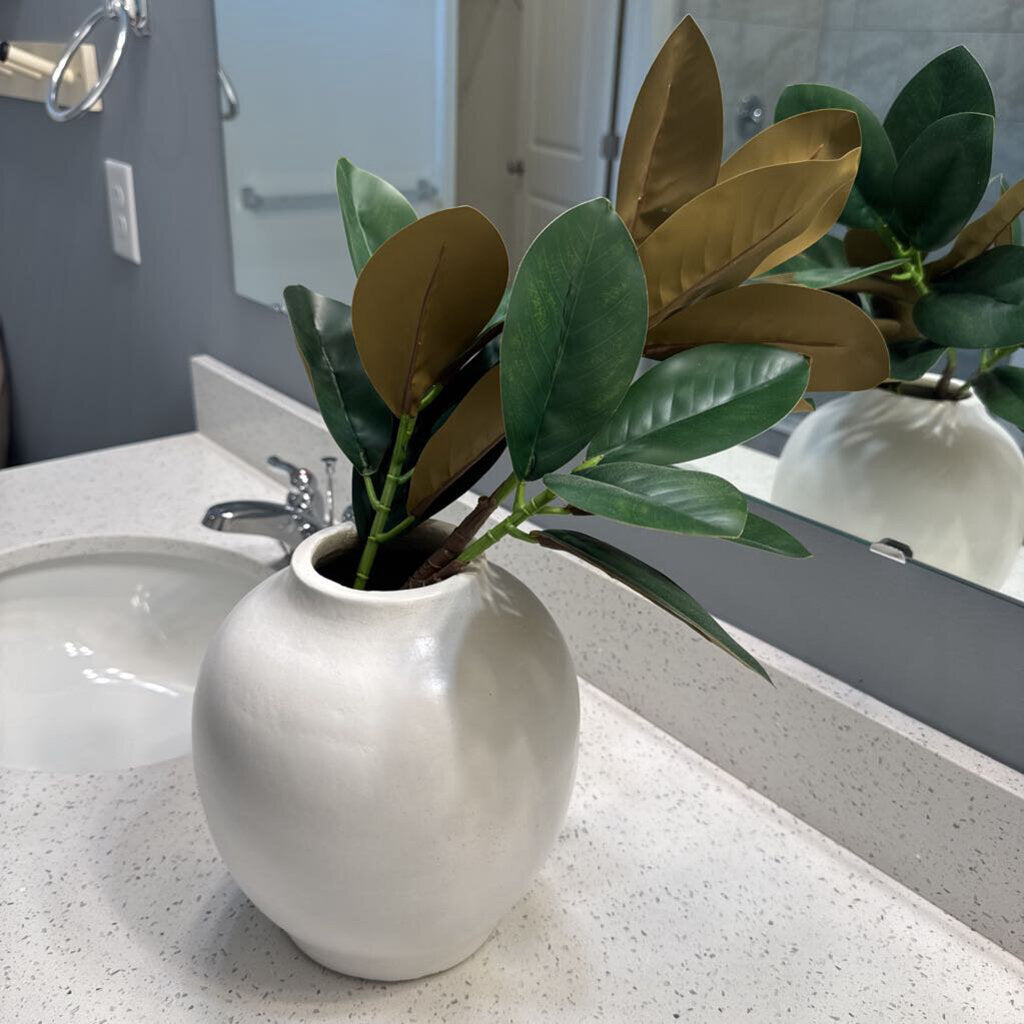 White Vase w Greenery