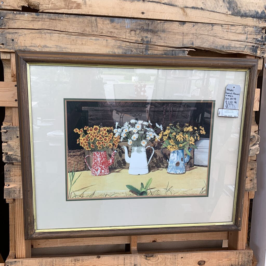 Framed Flowers in Vases