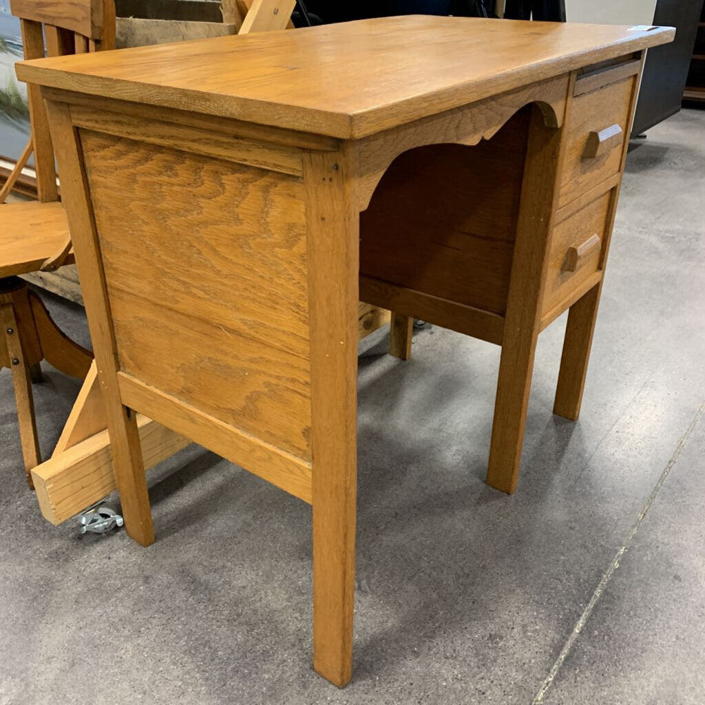 Vintage Pine Wood Child's Desk w/ Chair