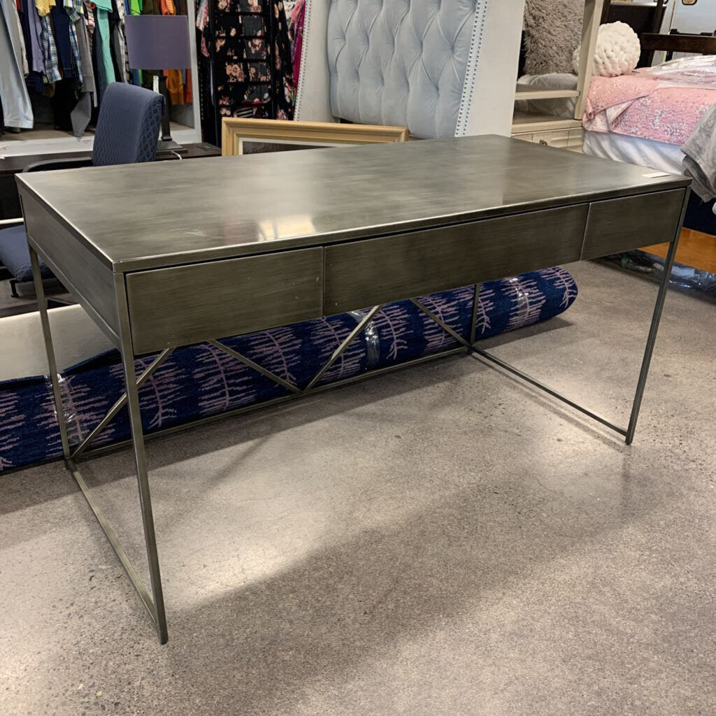 Metallic Wood Desk AS IS