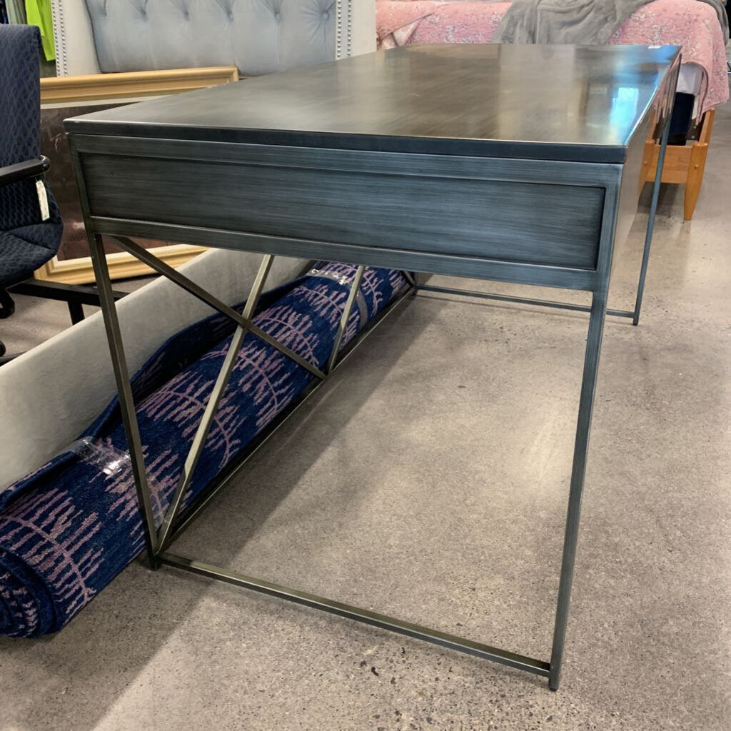 Metallic Wood Desk AS IS