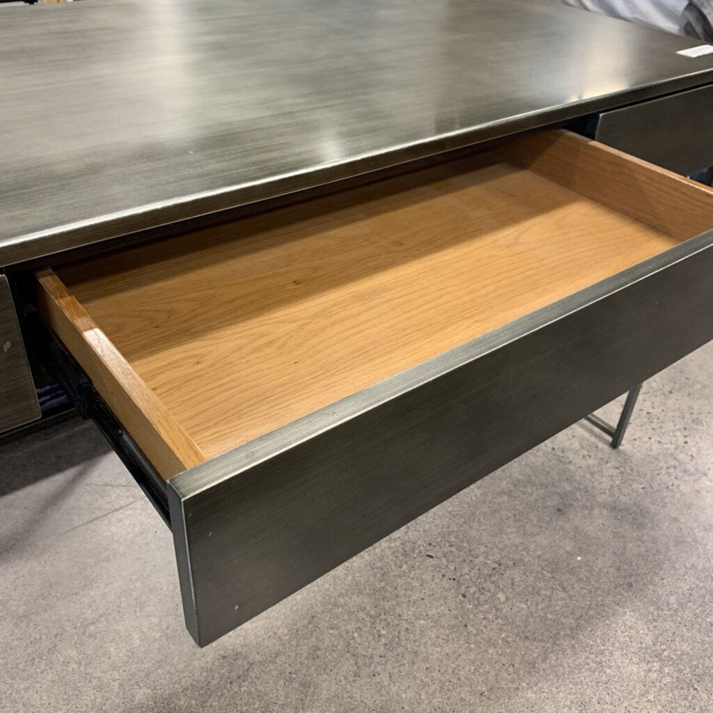 Metallic Wood Desk AS IS